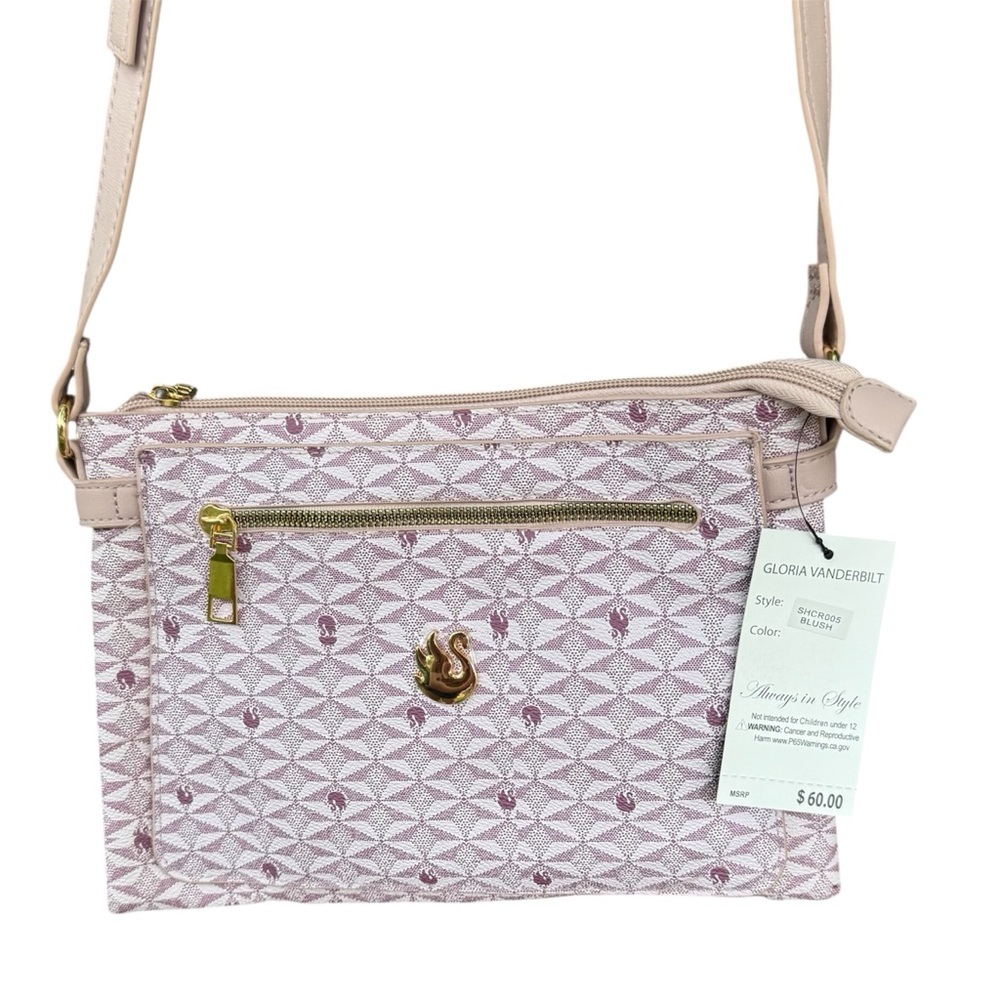 Gloria Vanderbilt Blush and Cream Crossbody Bag